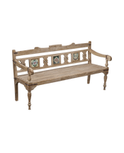 Tiled Wood Sitting Bench