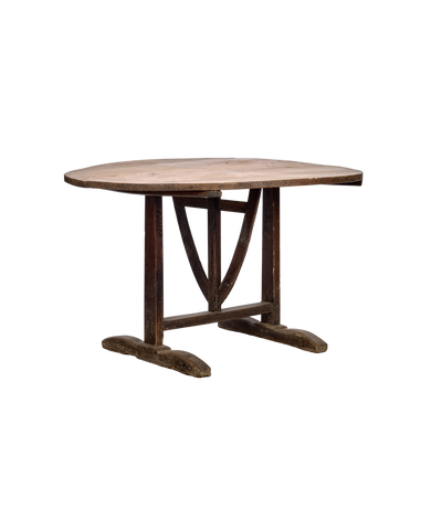 Vintage Wine Tasting Table - Round from France made of Wood