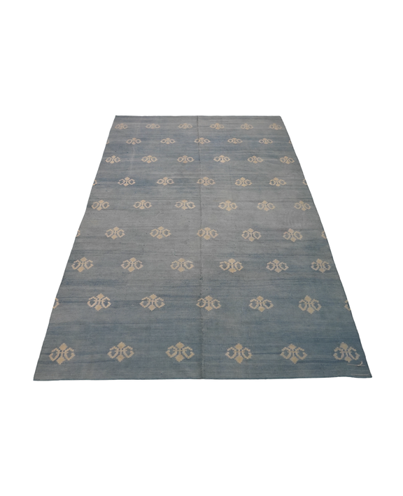 Dhurrie Rug - Blue Geometric