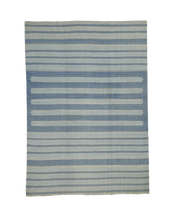 Dhurrie Rug - Blue and Gray Stripes