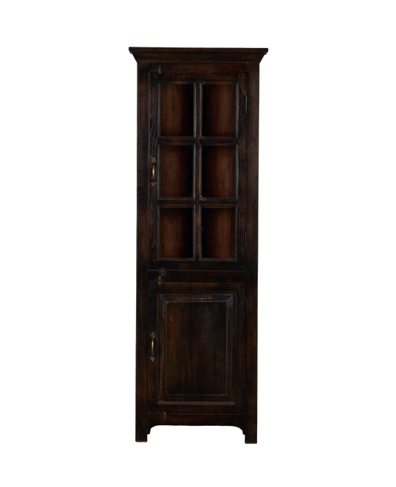 Wood Corner Cabinet - Stained