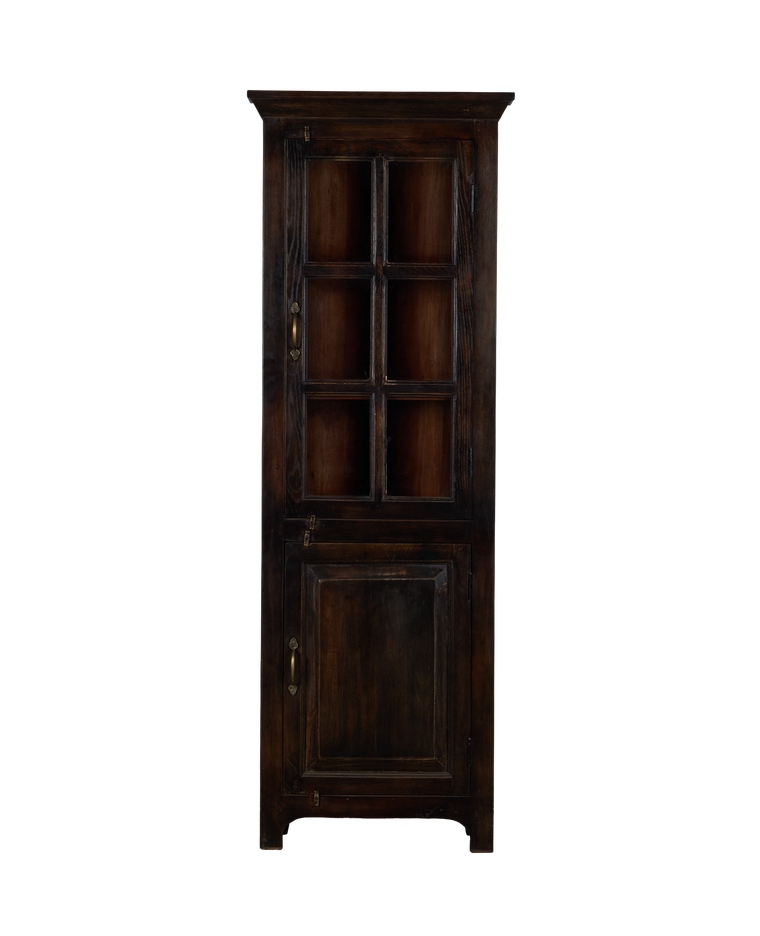 Wood Corner Cabinet - Stained