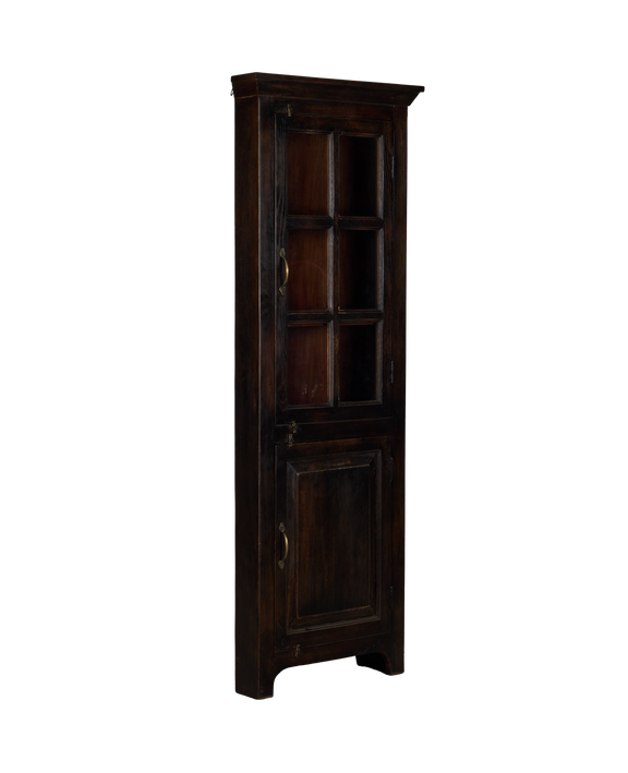 Wood Corner Cabinet - Stained
