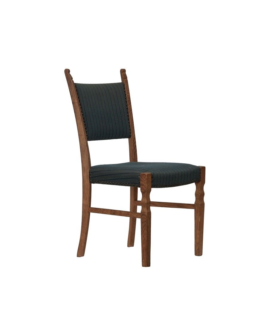 Vintage Henning Style Chair - Bastide Blue Stripe from Denmark made of Upholstery
