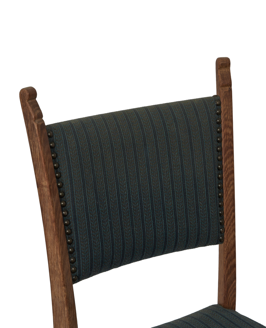 Vintage Henning Style Chair - Bastide Blue Stripe from Denmark made of Upholstery