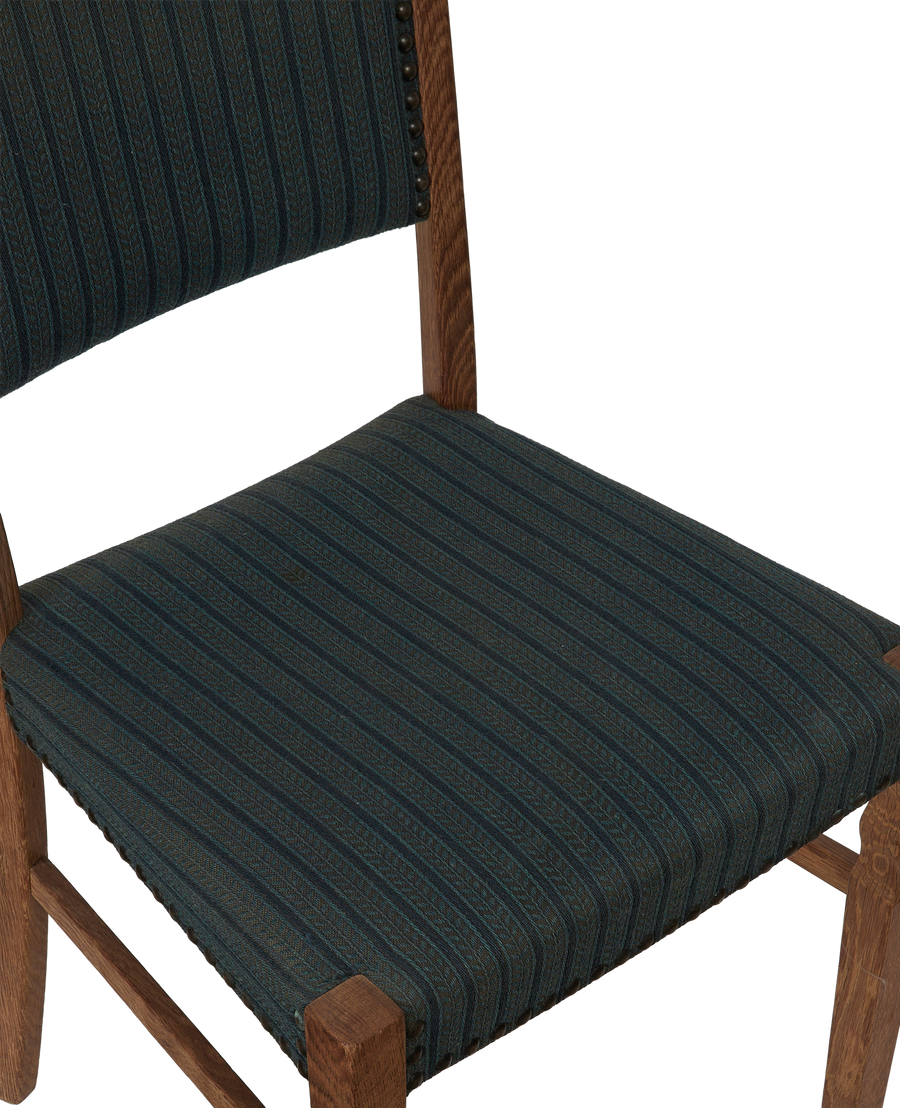 Vintage Henning Style Chair - Bastide Blue Stripe from Denmark made of Upholstery