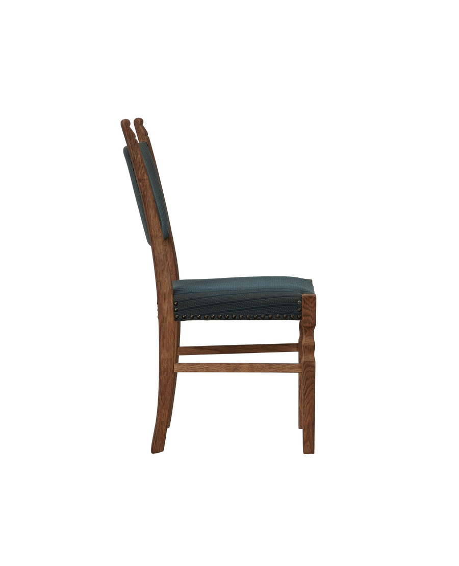 Vintage Henning Style Chair - Bastide Blue Stripe from Denmark made of Upholstery