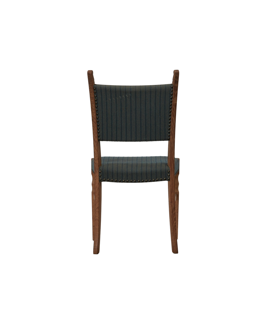 Vintage Henning Style Chair - Bastide Blue Stripe from Denmark made of Upholstery