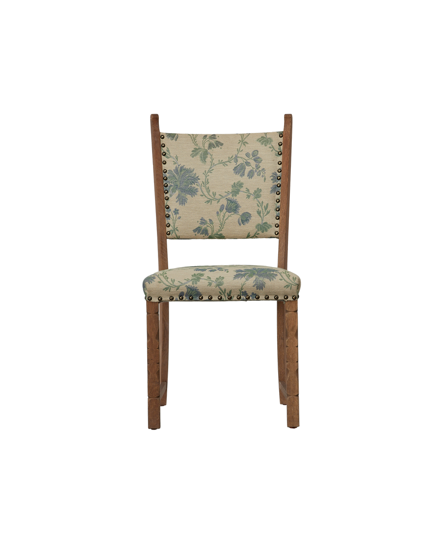 Vintage Henning Style Chair - Manor Bluebells from Denmark made of Upholstery