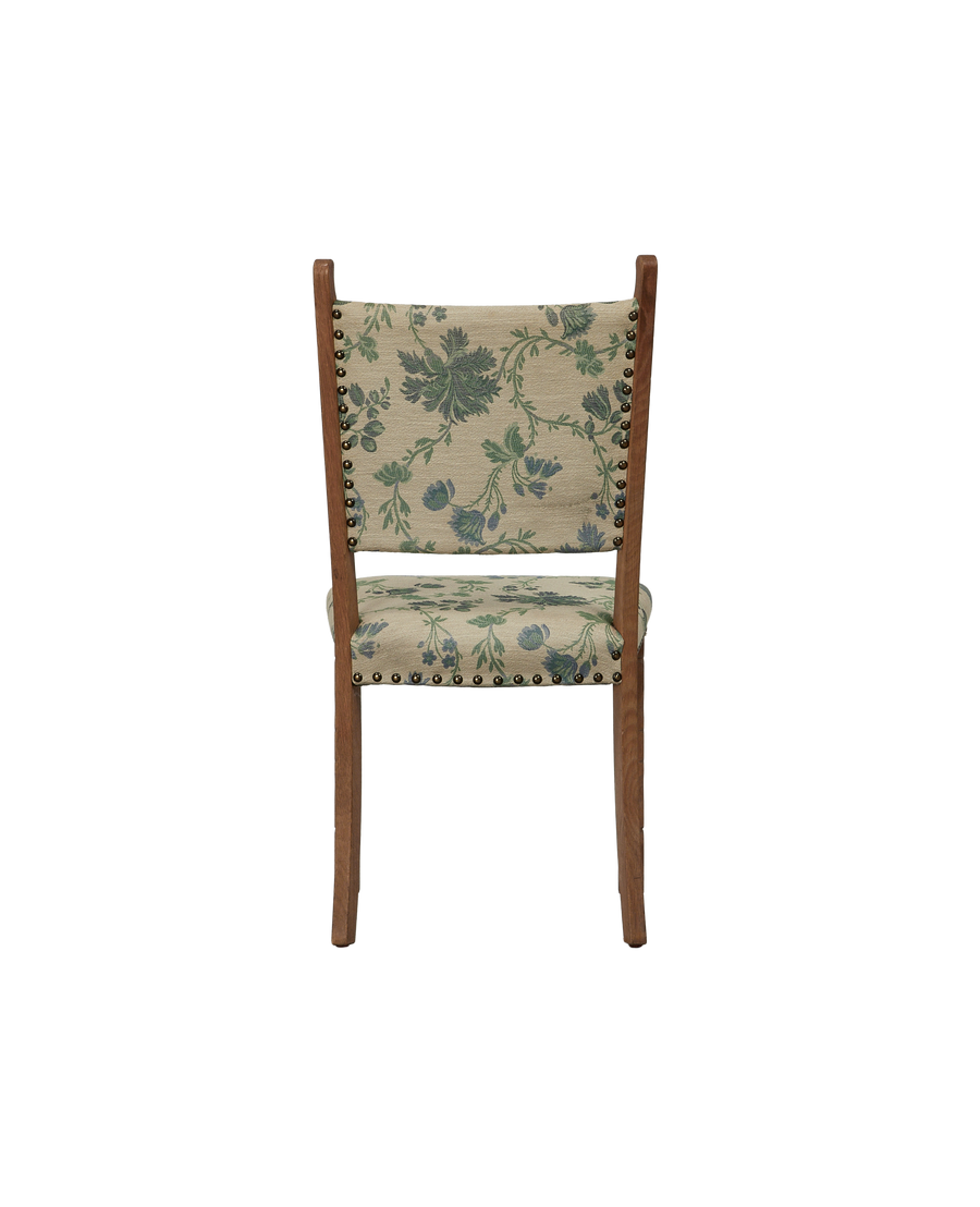 Vintage Henning Style Chair - Manor Bluebells from Denmark made of Upholstery
