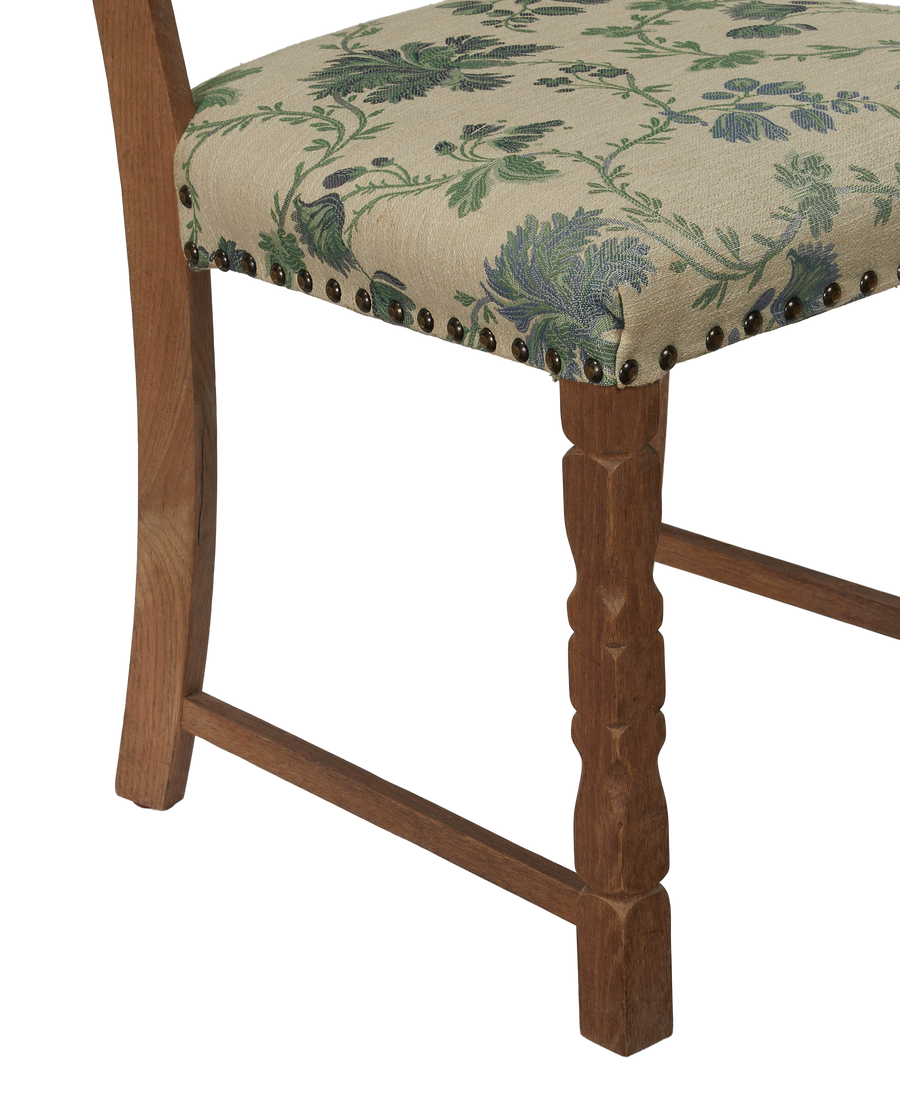 Vintage Henning Style Chair - Manor Bluebells from Denmark made of Upholstery