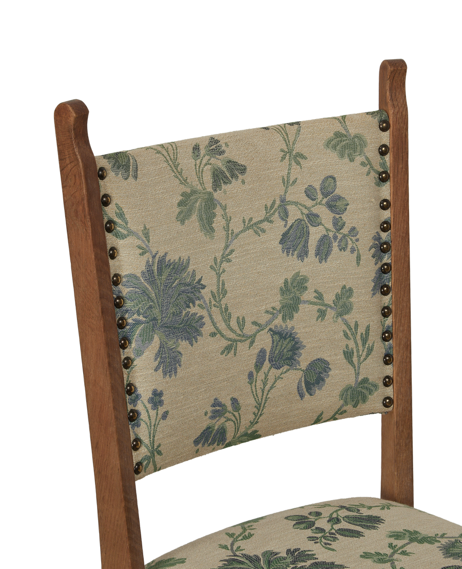 Vintage Henning Style Chair - Manor Bluebells from Denmark made of Upholstery
