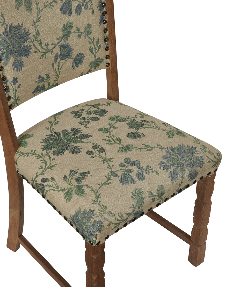 Vintage Henning Style Chair - Manor Bluebells from Denmark made of Upholstery