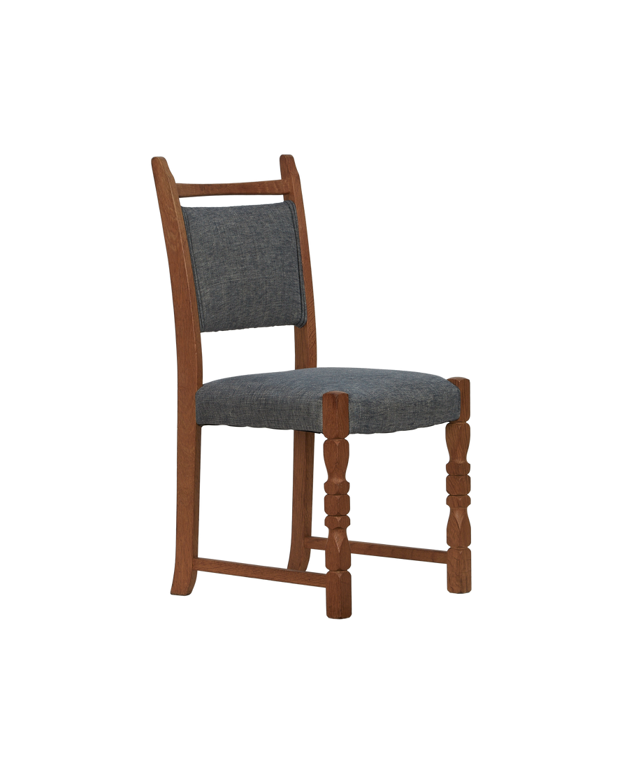 Vintage Henning Style Chair - Shaped Vigneron from Denmark made of Upholstery