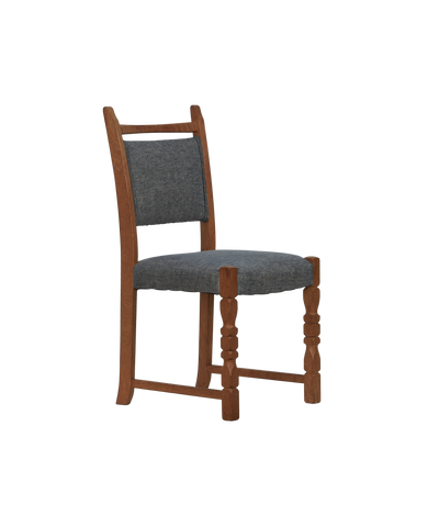 Vintage Henning Style Chair - Shaped Vigneron from Denmark made of Upholstery