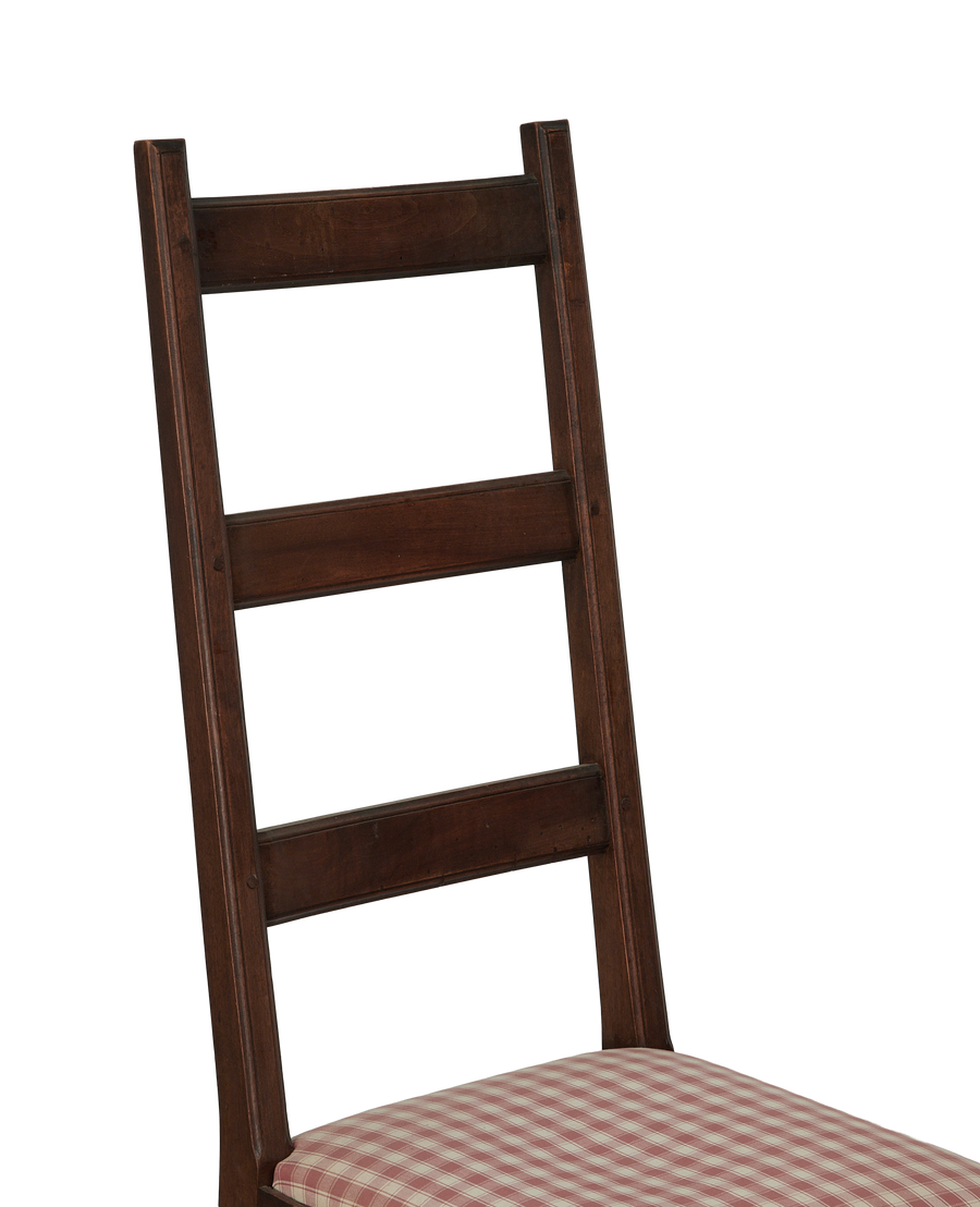 Vintage Mutton Foot Chairs - Red Check from Denmark made of Upholstery