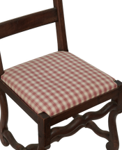 Mutton Foot Chairs - Red Check