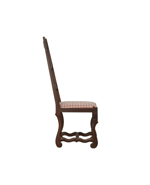 Mutton Foot Chairs - Red Check