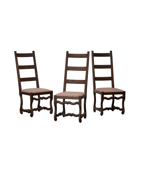 Mutton Foot Chairs - Red Check
