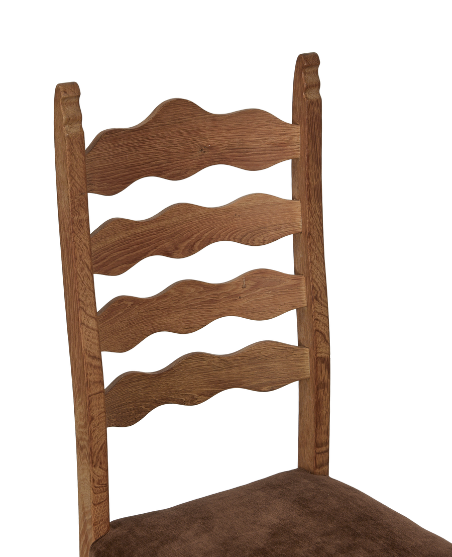 Vintage Henning Chair - Scallop Chocolate Suede from Denmark made of Wood