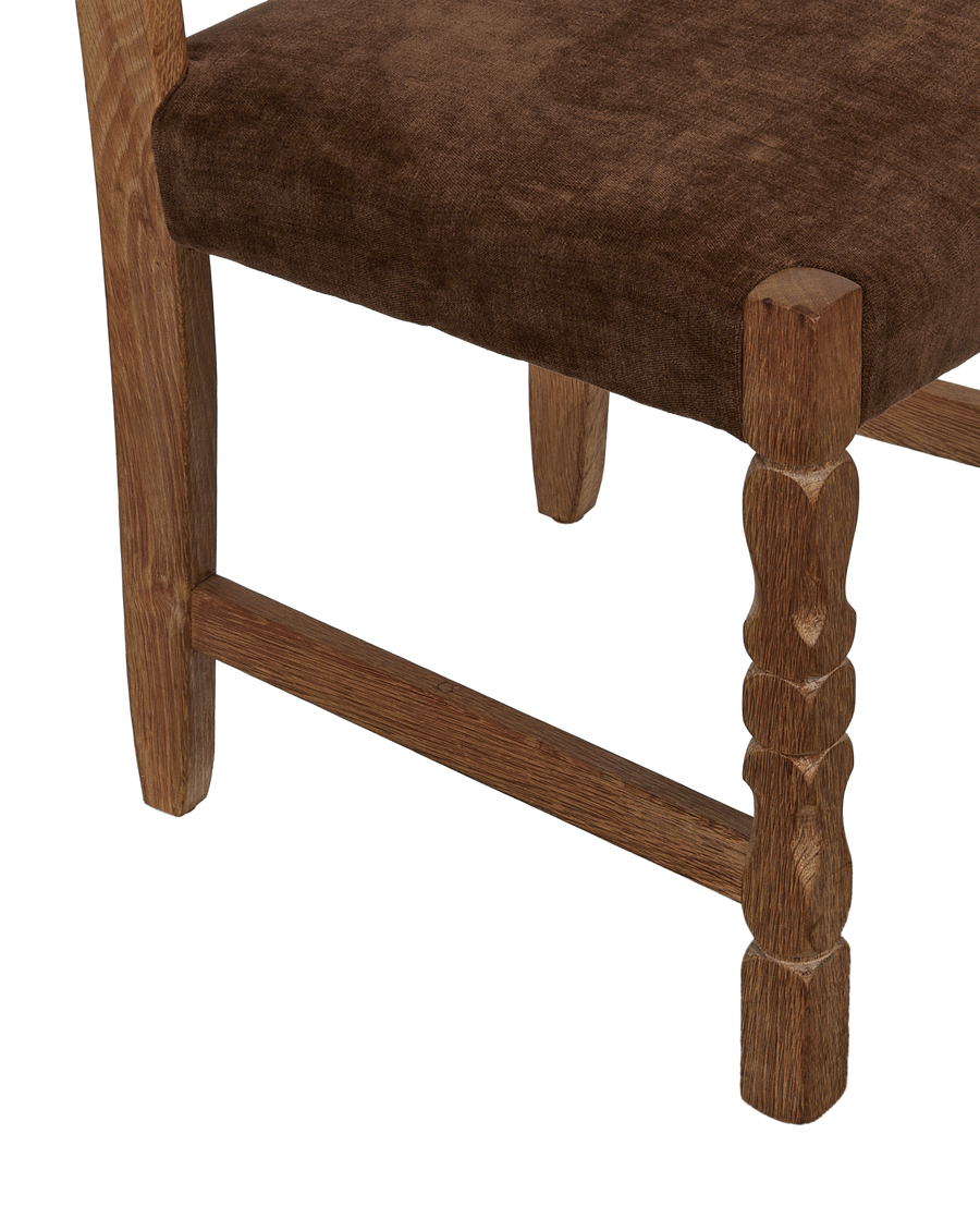 Vintage Henning Chair - Scallop Chocolate Suede from Denmark made of Wood