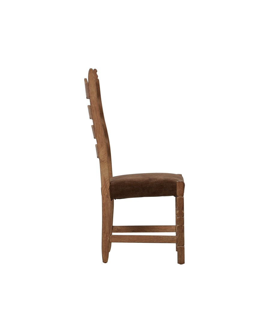 Vintage Henning Chair - Scallop Chocolate Suede from Denmark made of Wood