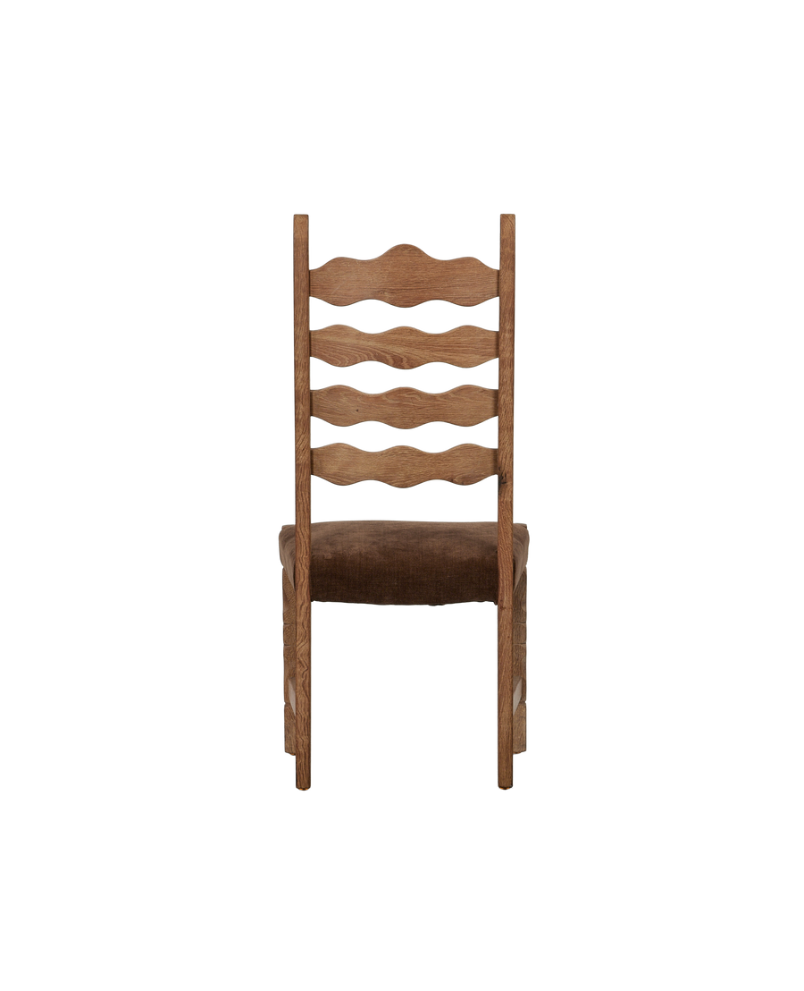 Vintage Henning Chair - Scallop Chocolate Suede from Denmark made of Wood