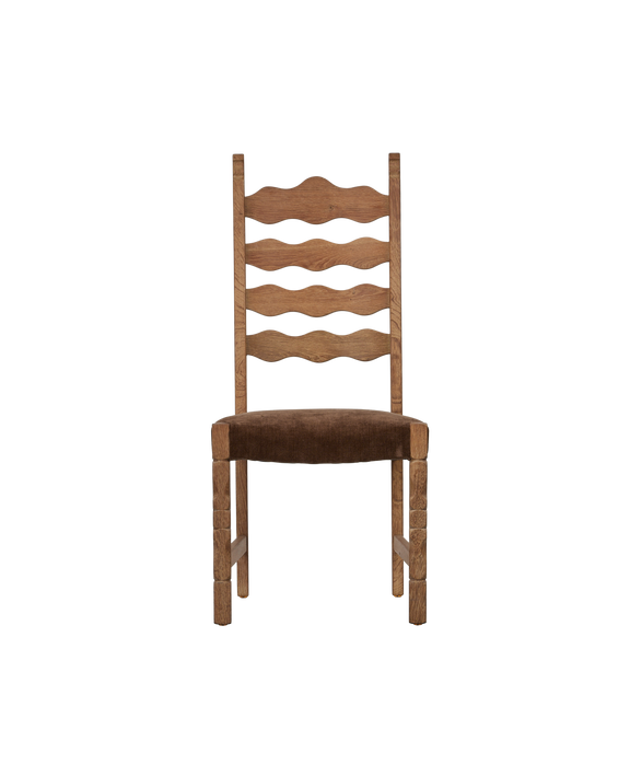 Henning Chair - Scallop Chocolate Suede