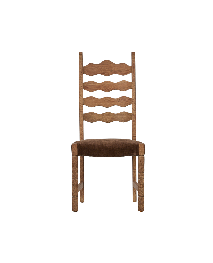 Vintage Henning Chair - Scallop Chocolate Suede from Denmark made of Wood
