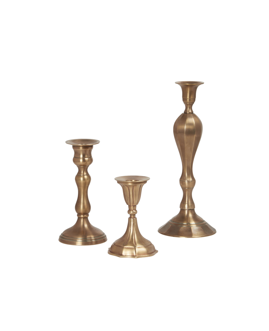Ambiance Brass Candlestick - Trois