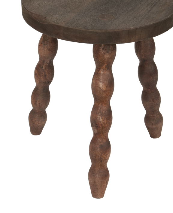 Milking Stool Petite Round - Merlot