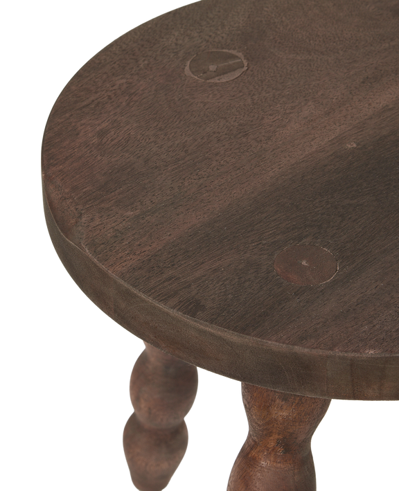 Milking Stool Petite Round - Merlot