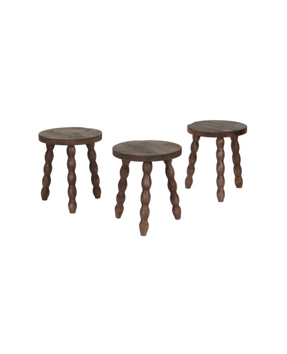 Milking Stool Petite Round - Merlot