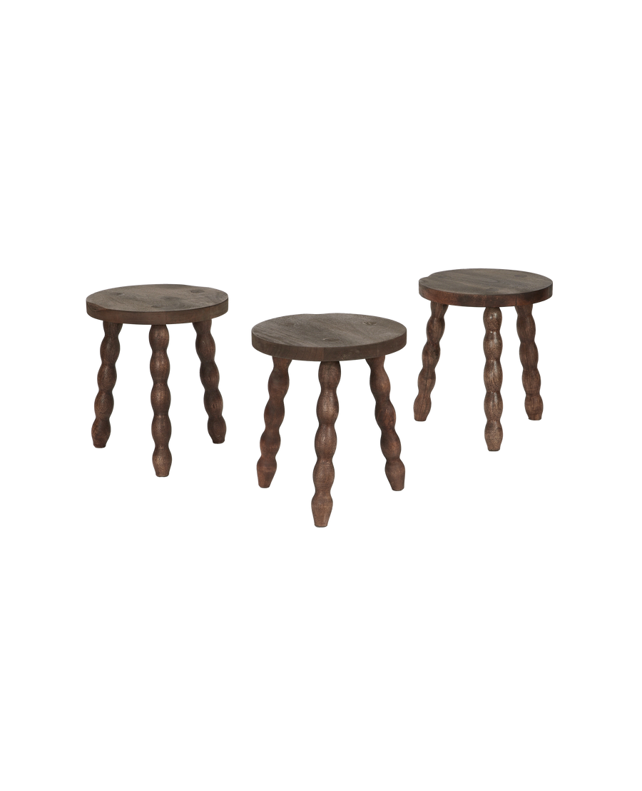 Milking Stool Petite Round - Merlot