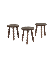Milking Stool Petite Round - Merlot