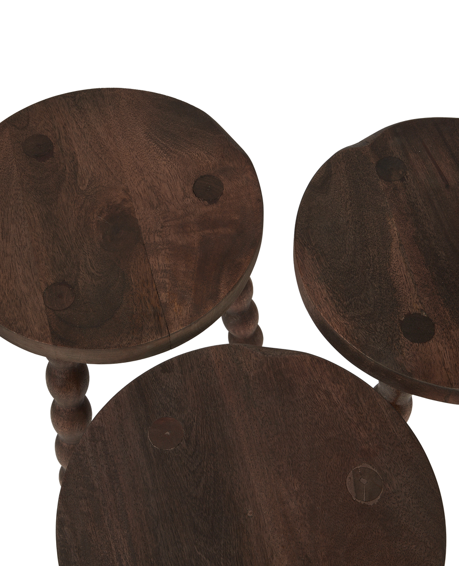 Milking Stool Petite Round - Merlot
