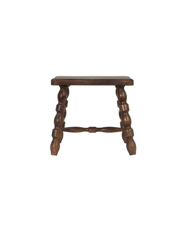 Designed Milking Stool Petite Rectangle - Merlot from India made of Wood
