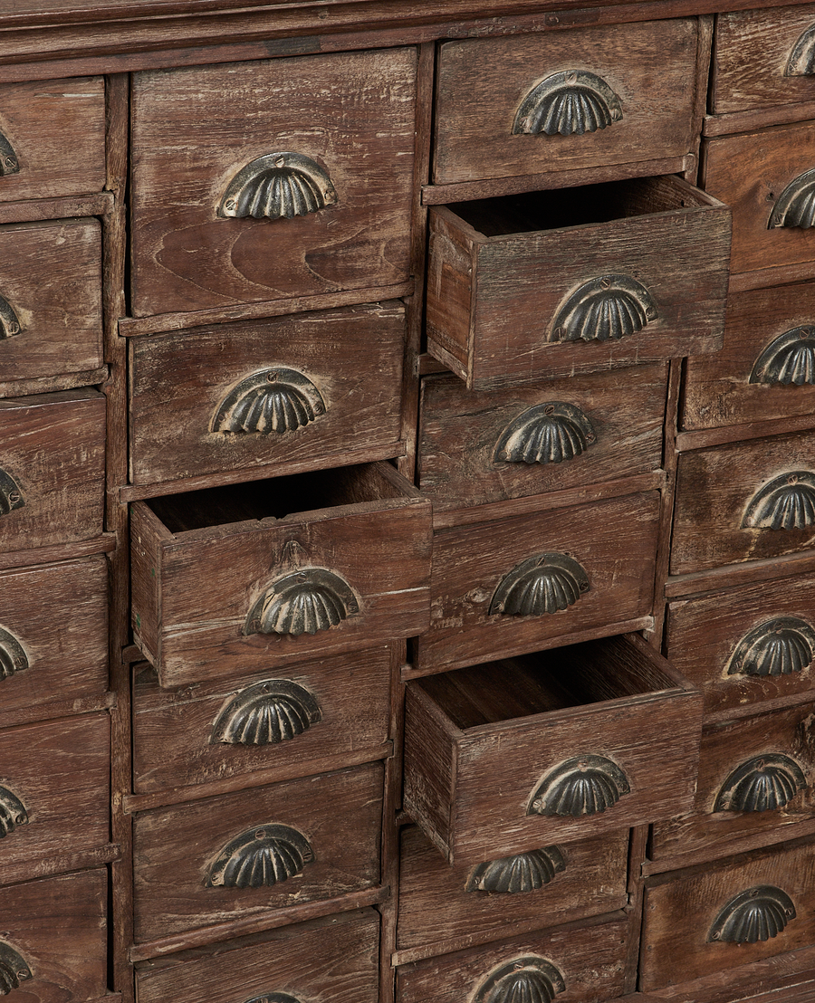 Vintage Apothecary Drawers - Stained from India made of Wood