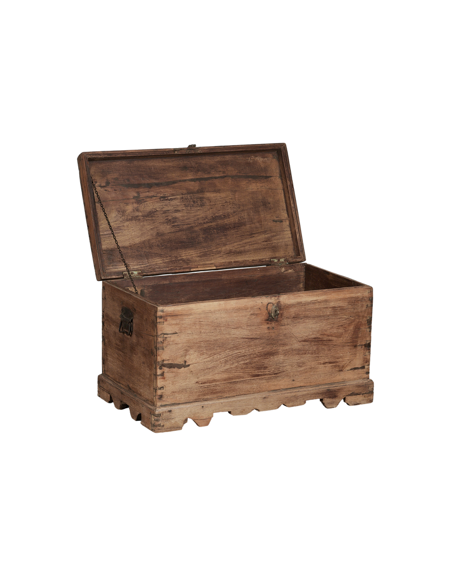Vintage Wood Chest from India made of Wood