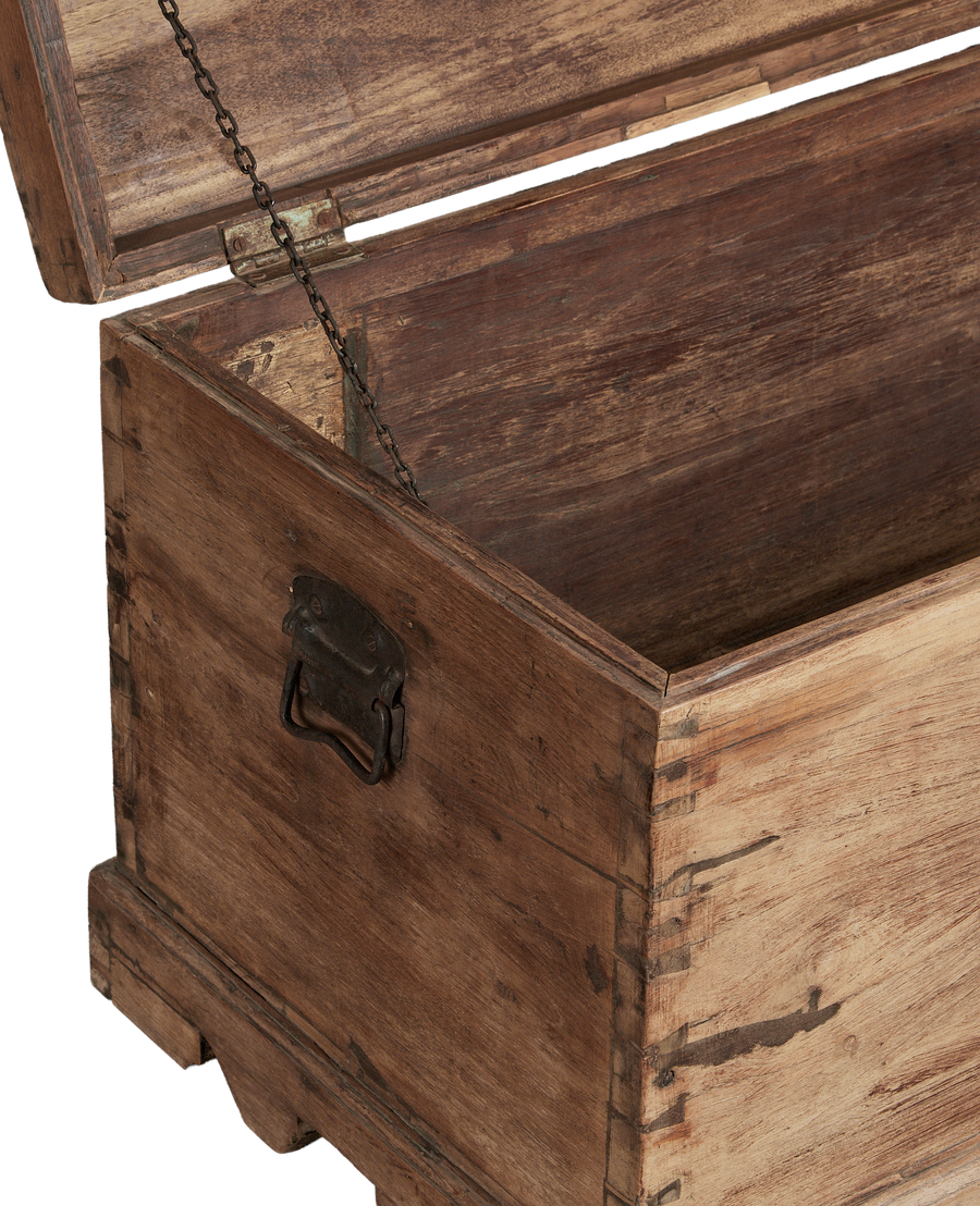 Vintage Wood Chest from India made of Wood
