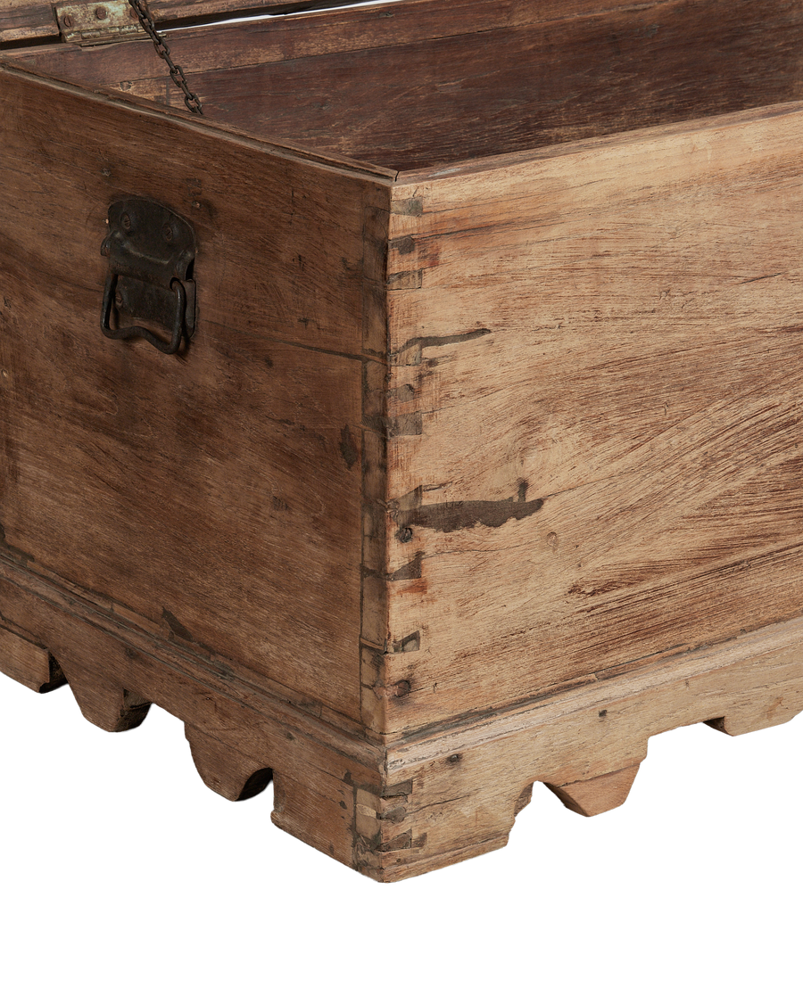 Vintage Wood Chest from India made of Wood