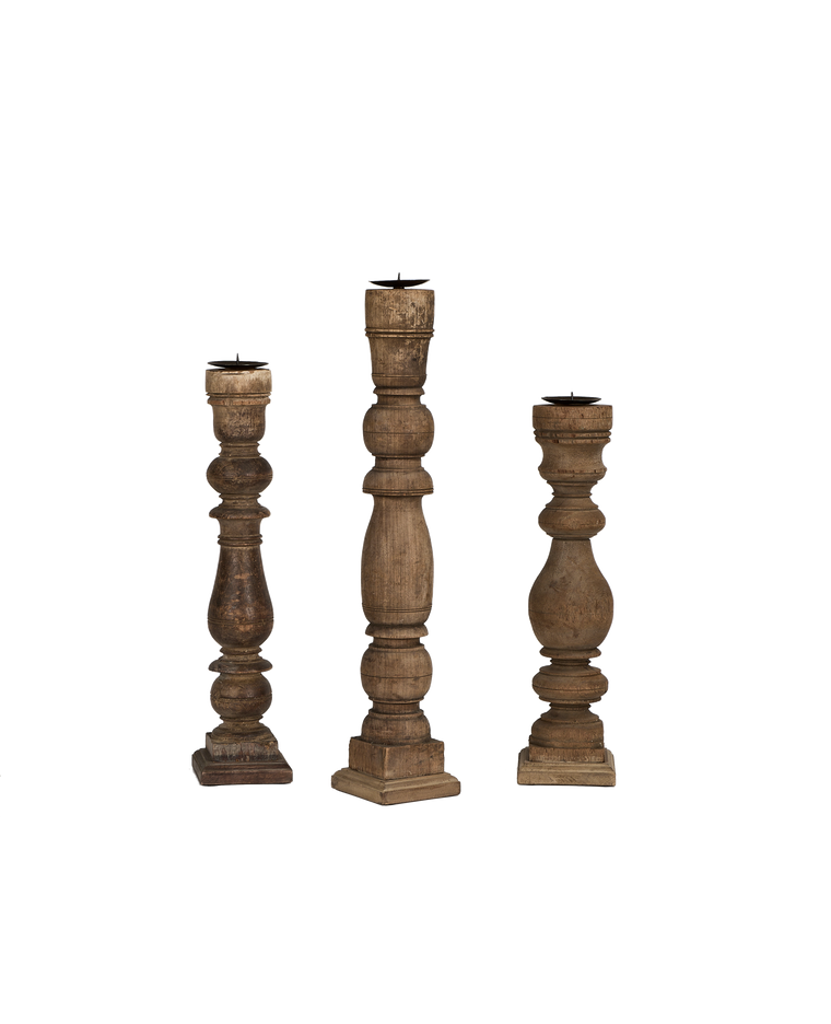 Turned Leg Pillar Candle Stand