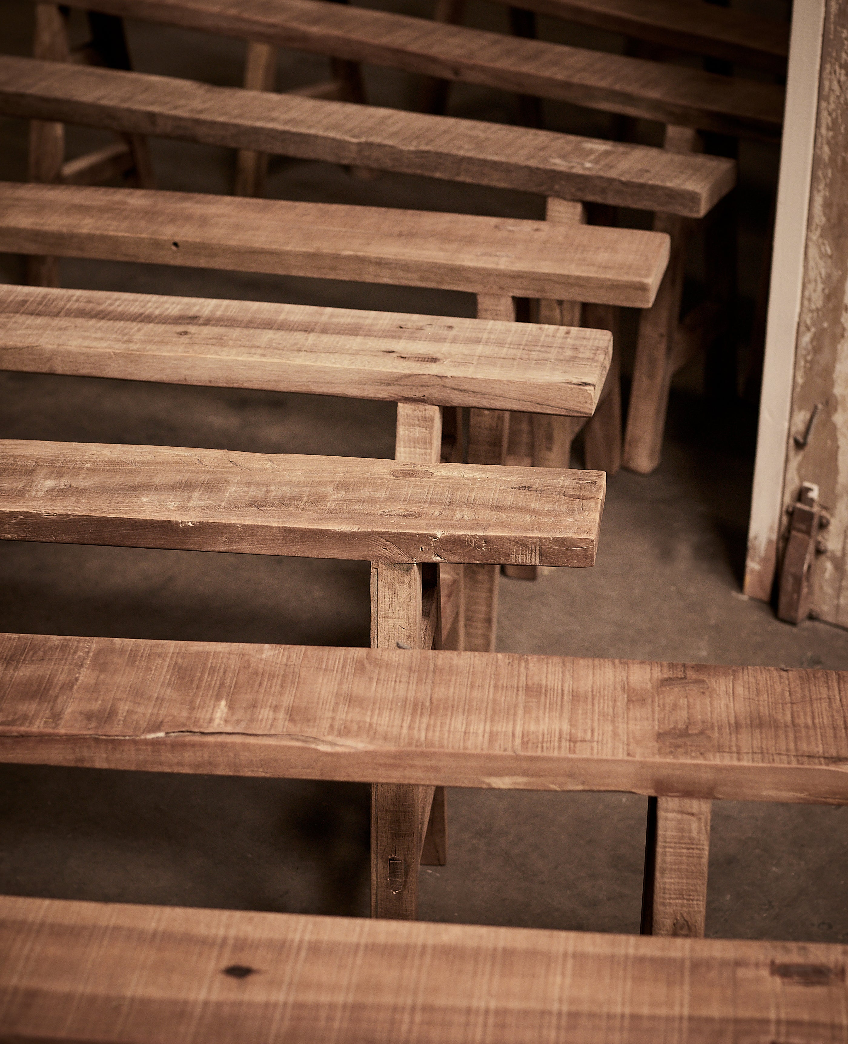 Skinny Reclaimed Wood Bench