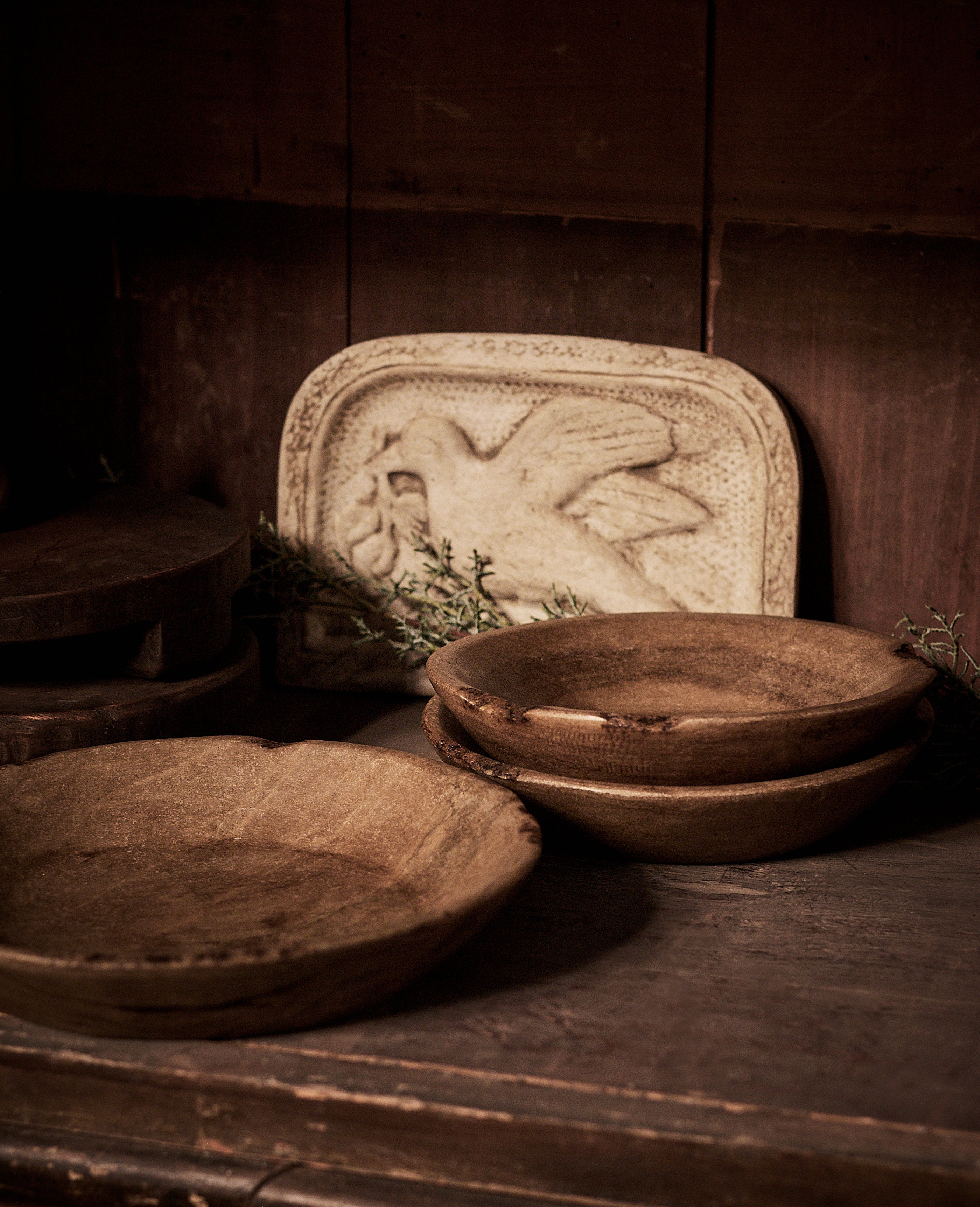 Carved Marble Bowl - Dark