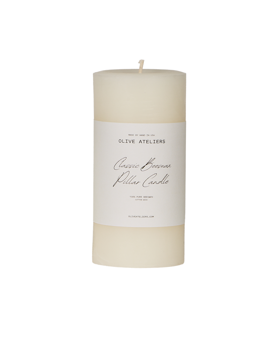 Classic Beeswax Pillar Candle - Ivory