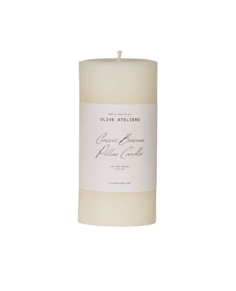 Classic Beeswax Pillar Candle - Ivory
