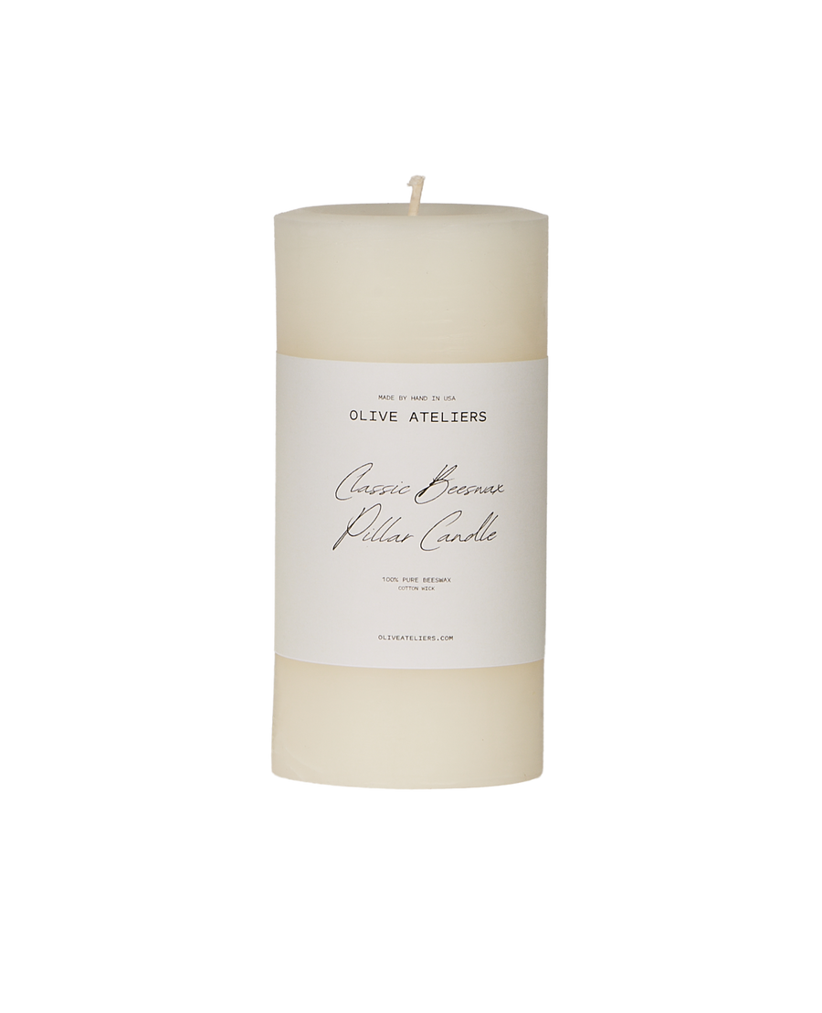 Classic Beeswax Pillar Candle - Ivory