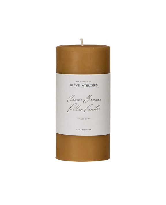 Classic Beeswax Pillar Candle - Natural