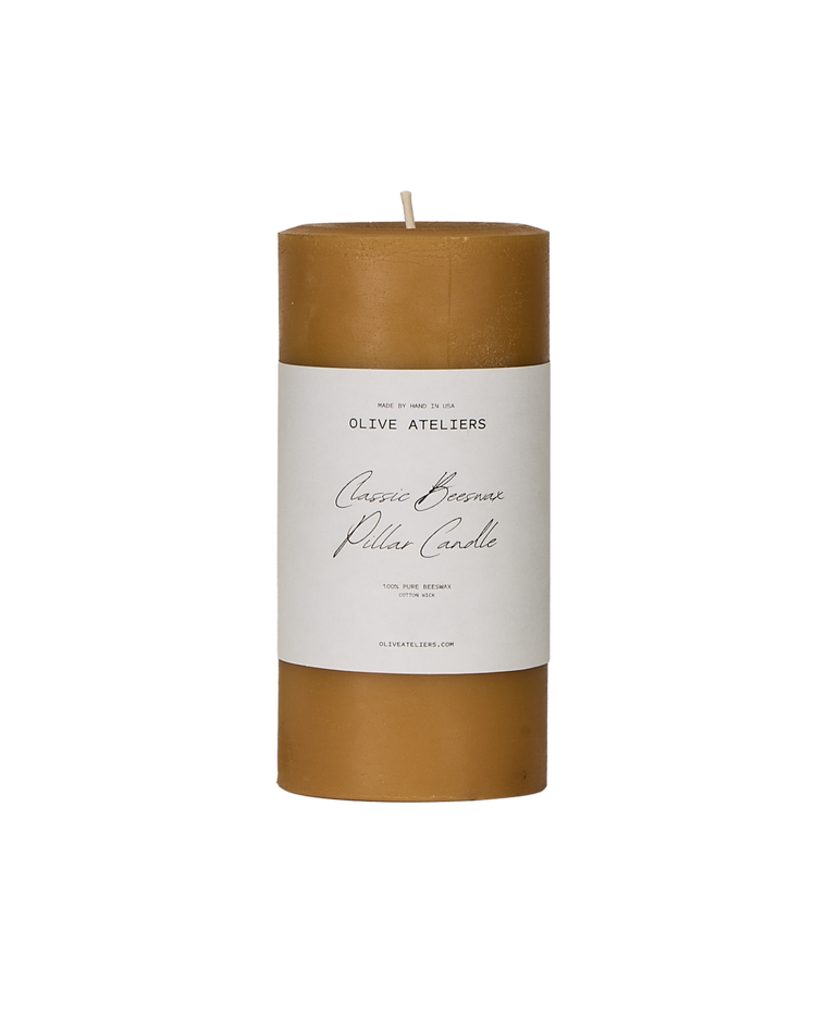 Classic Beeswax Pillar Candle - Natural