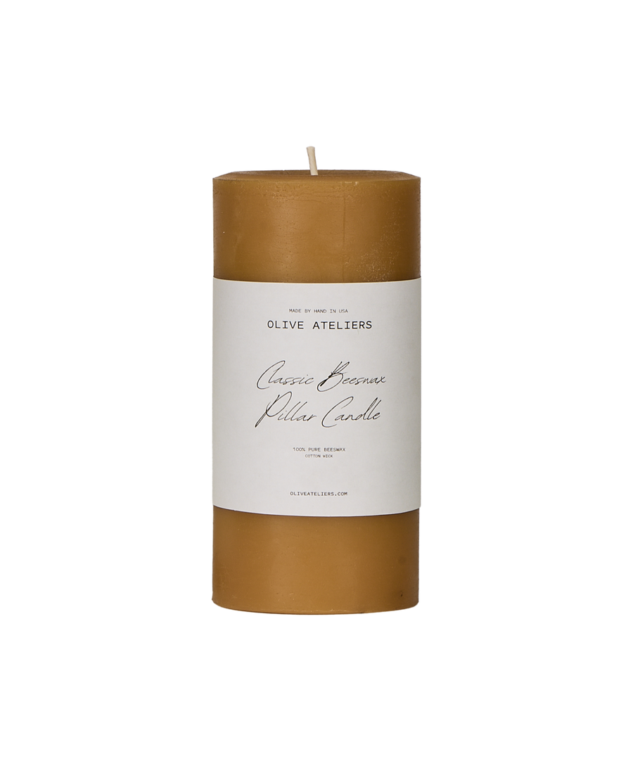 Classic Beeswax Pillar Candle - Natural